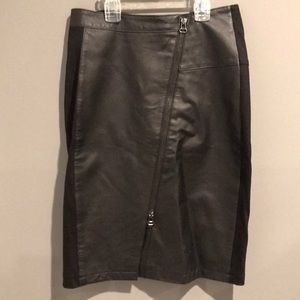 Midi length black skirt